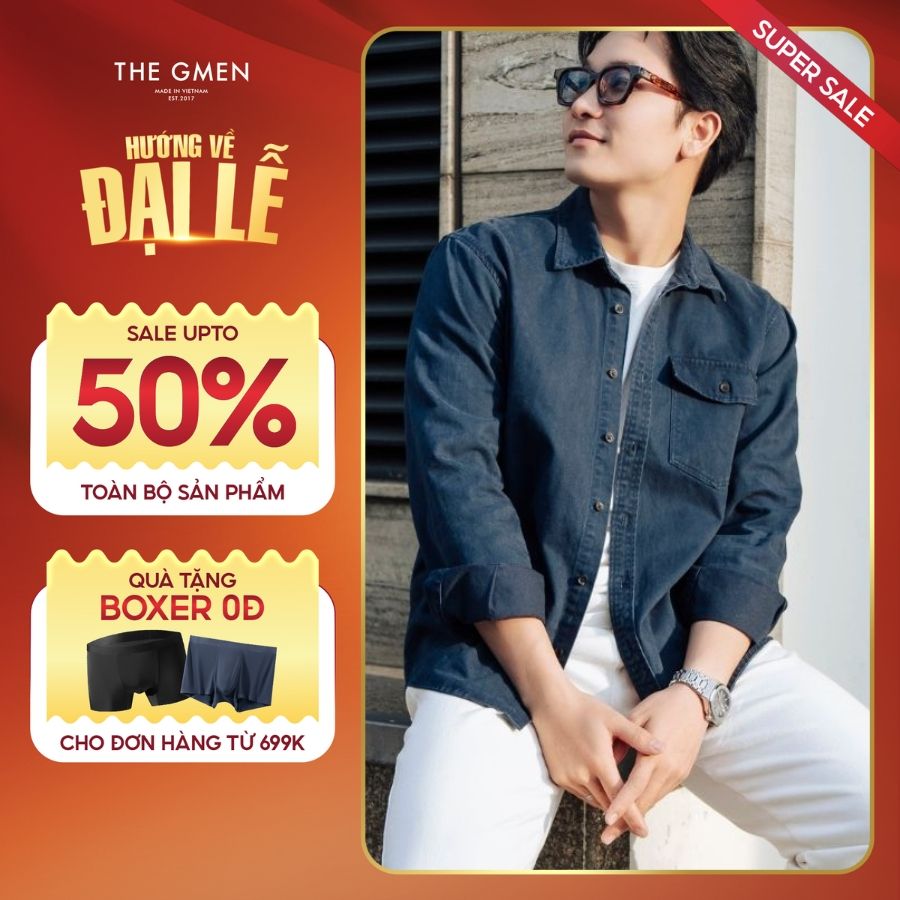 Áo khoác sơ mi nam F25 Kaki Shirt Jacket đứng form, dày dặn - NAVY