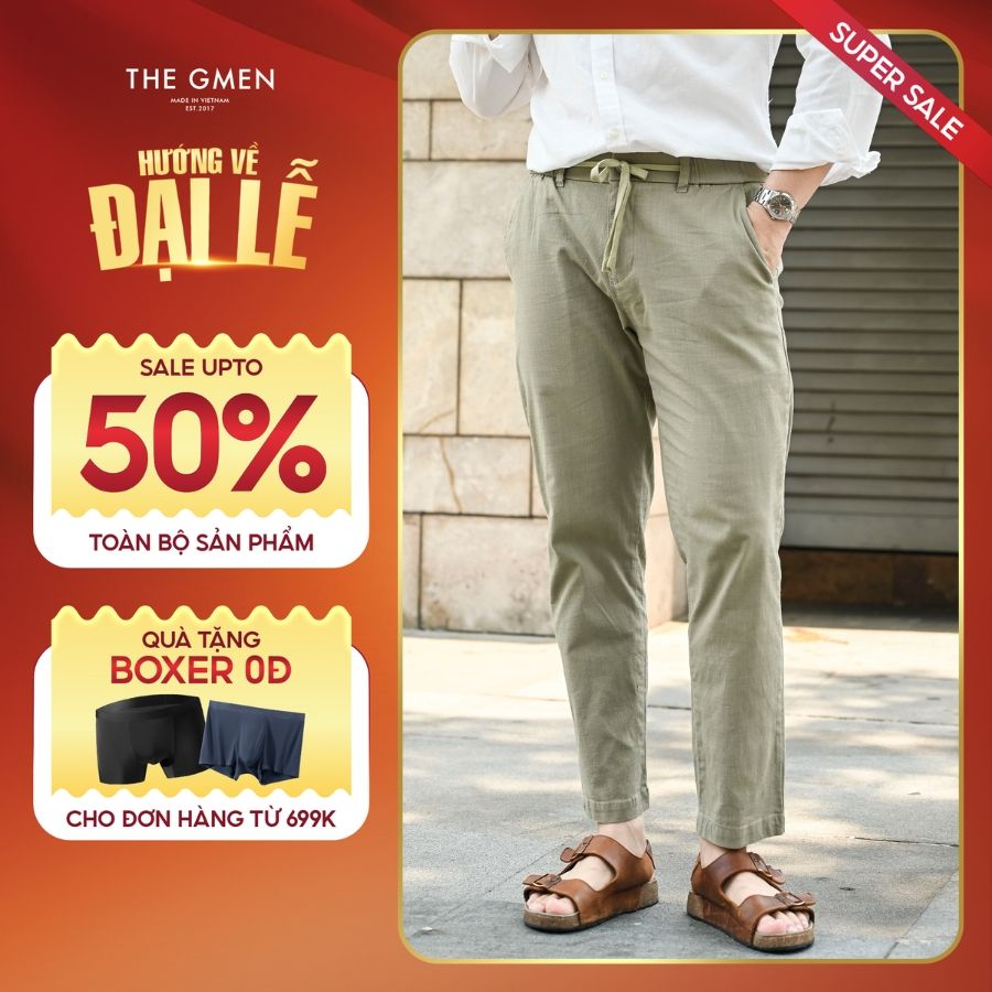 Quần dài Linen nam L24 Linen Pants - RÊU