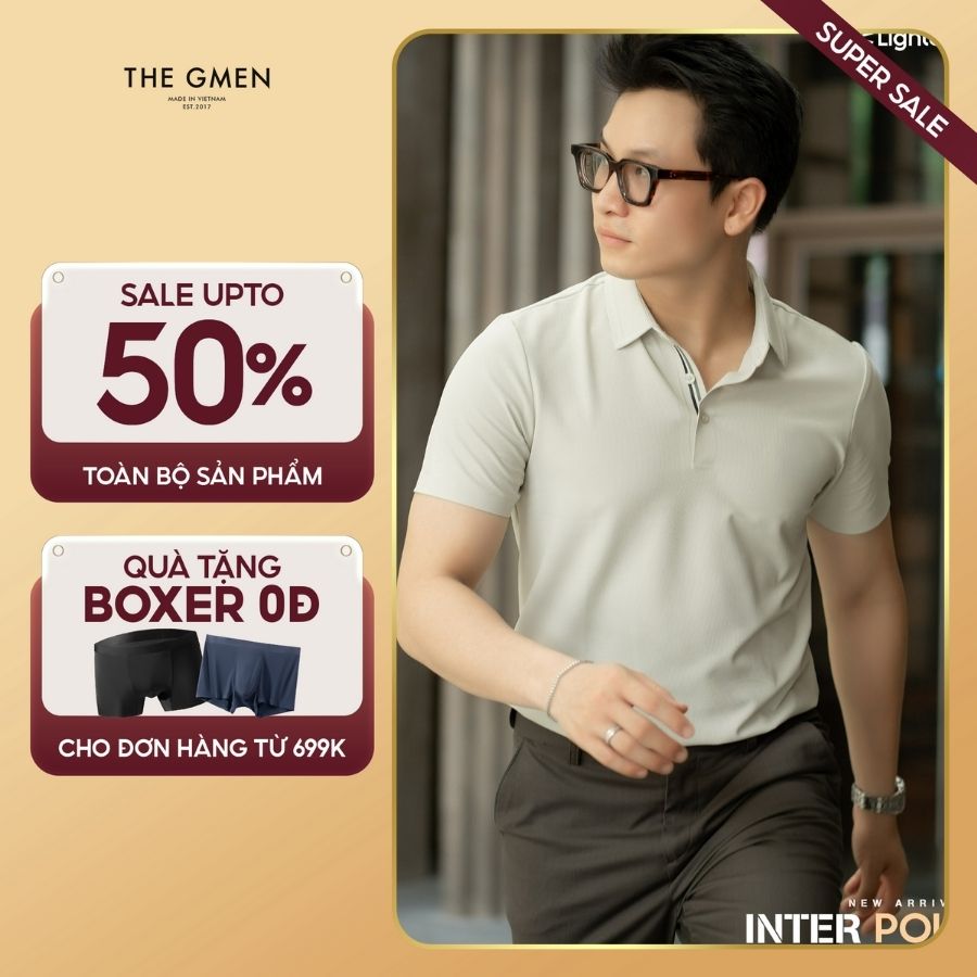 Áo Polo nam Inter Polo Lightcool⁺ mát mẻ, mềm mịn, co giãn, kháng khuẩn - Be
