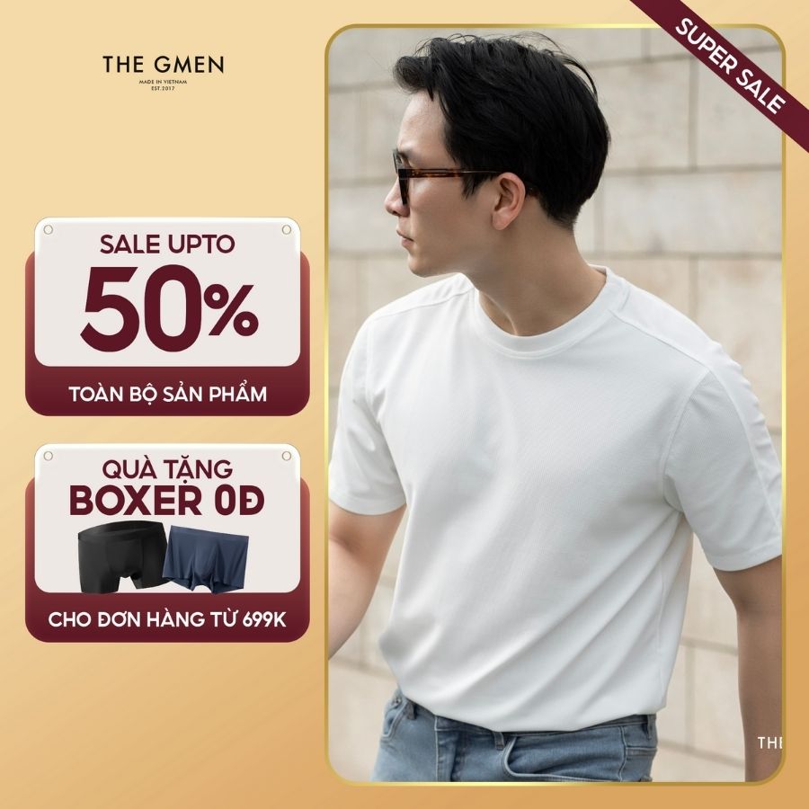 Áo thun nam Lightcool T-shirs mềm mại, thoáng mát, co giãn tốt - Trắng