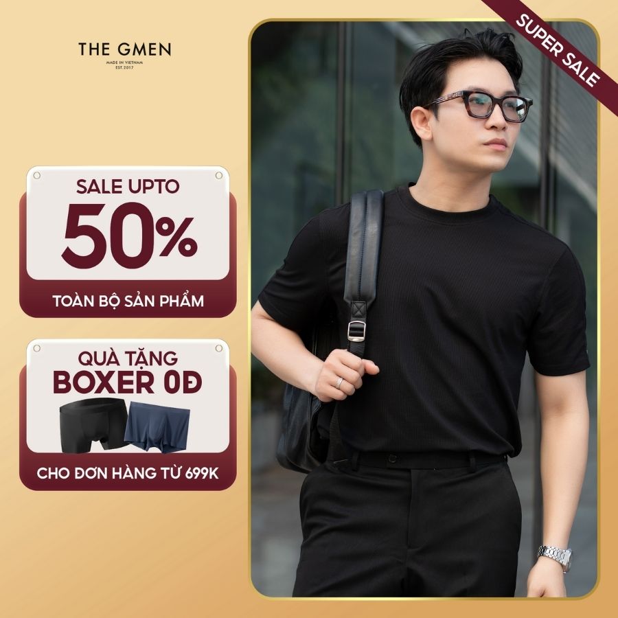 Áo thun nam Lightcool T-shirs mềm mại, thoáng mát, co giãn tốt - Đen