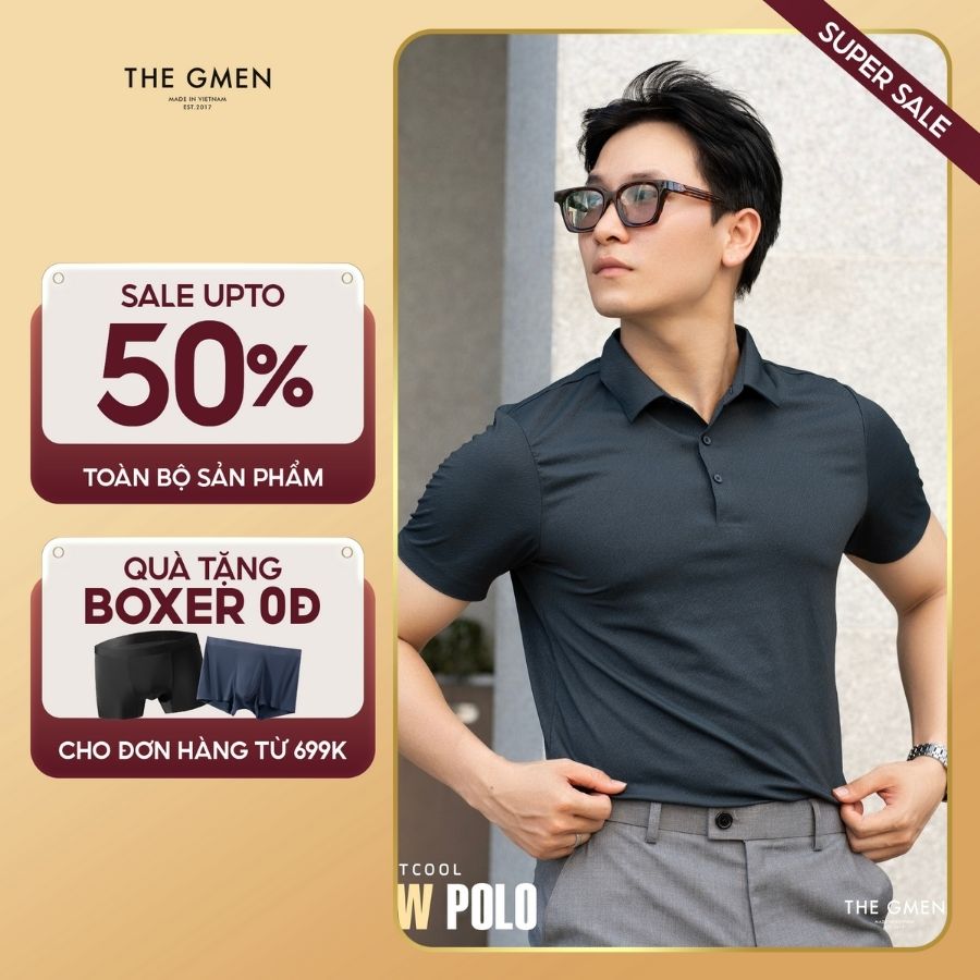 Áo polo nam LIGHTCOOL RAW POLO form dáng basic, vải thoảng mát, mỏng nhẹ  - Navy