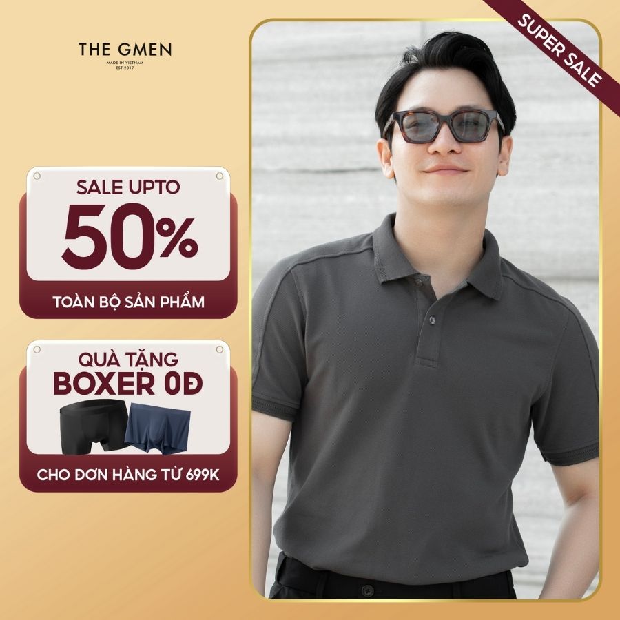 Áo polo nam Raf Polo thoáng mát, mềm mịn, thấm hút mồ hôi - Xám
