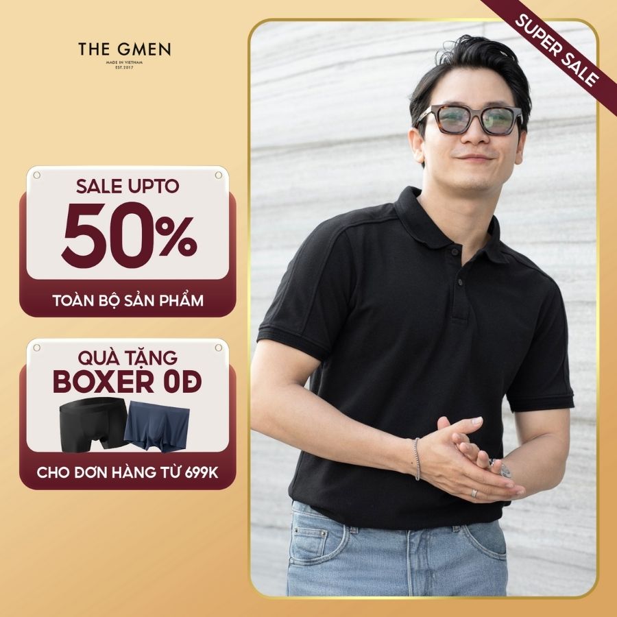 Áo polo nam Raf Polo thoáng mát, mềm mịn, thấm hút mồ hôi - Đen