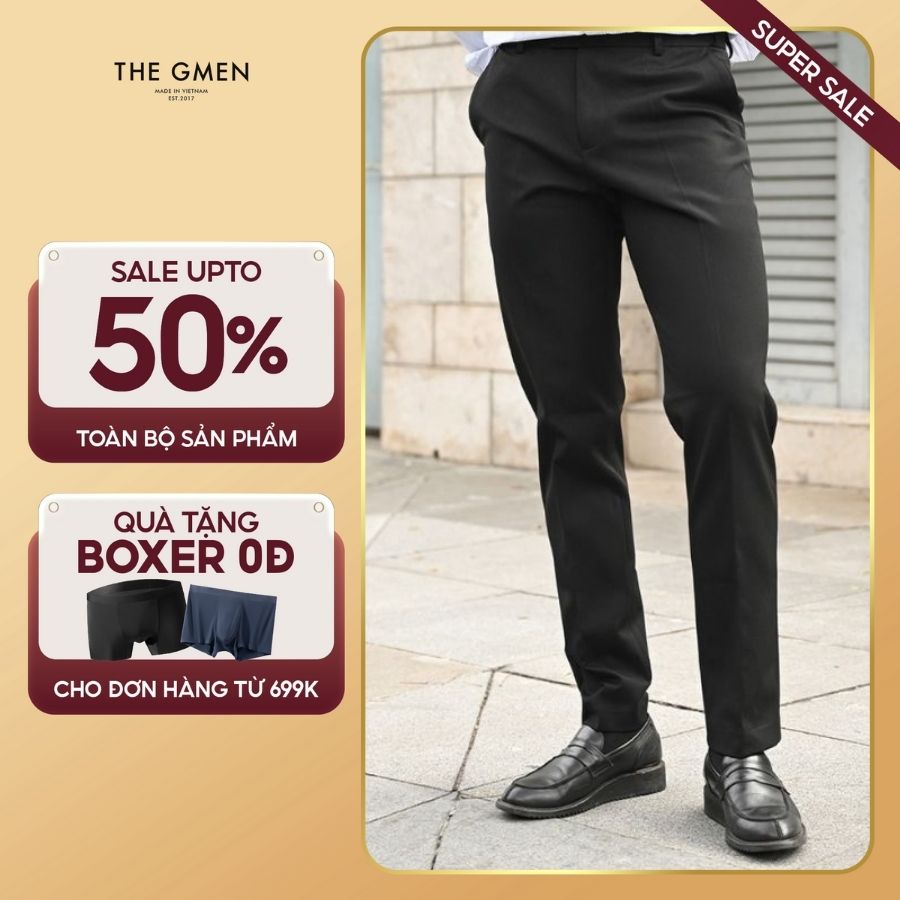 Quần tây âu công sở nam X25 Slim Trousers đứng form - ĐEN