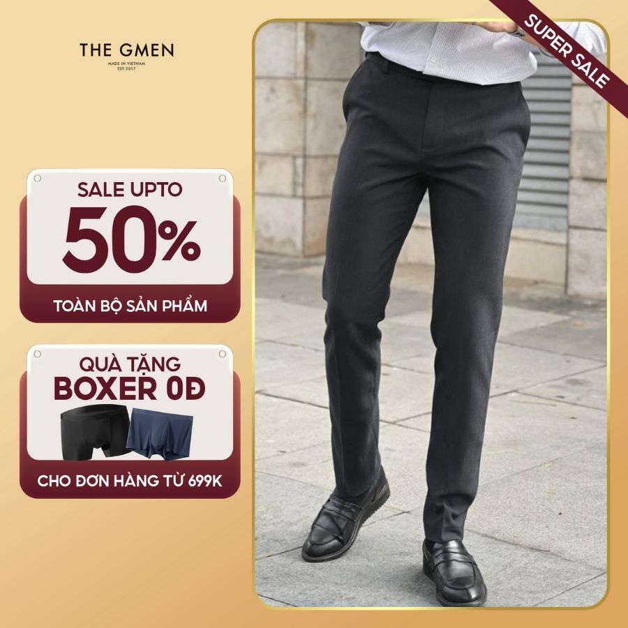 Quần tây âu công sở nam X25 Slim Trousers đứng form - XÁM ĐẬM