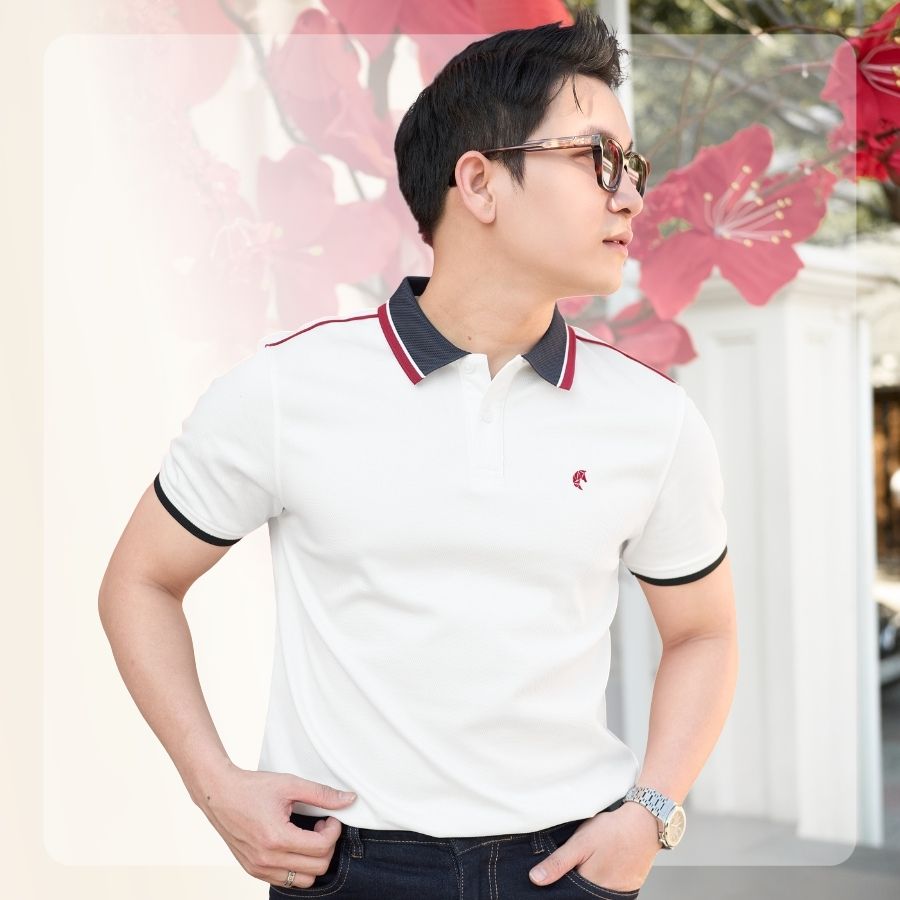 Áo Polo nam N26 KC Redline Polo - Trắng