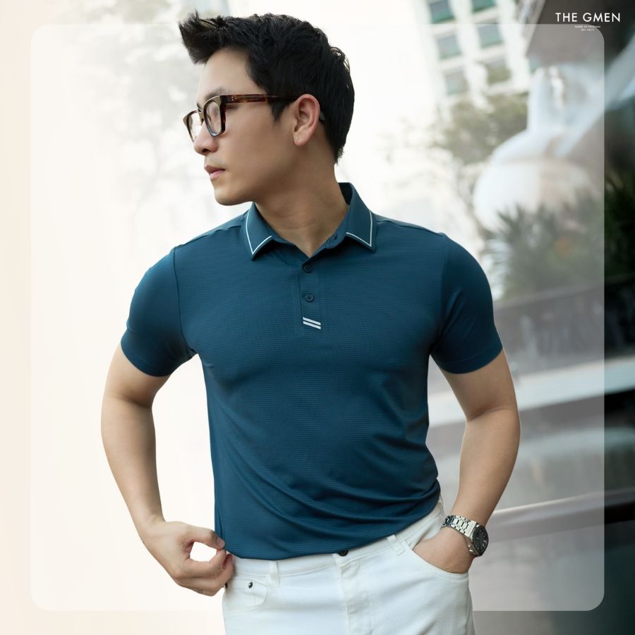 Áo polo nam Lightcool  Dia Polo - Xanh