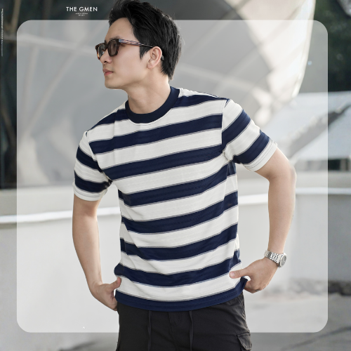 Áo thun nam kẻ ngang Stripe Tee - Navy