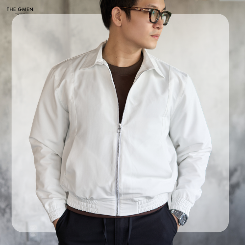 Áo khoác gió nam form boxy EZ Blank Jacket - Trắng