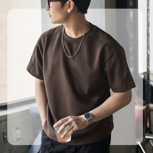 Áo thun nam form Boxy S26 EZ Basic Tee - Nâu