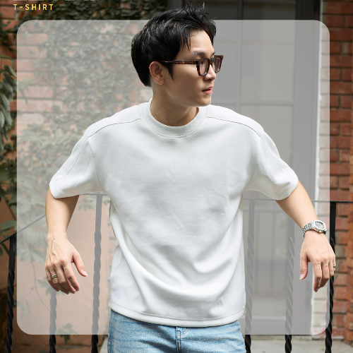Áo thun nam form Boxy S26 EZ Basic Tee - Trắng