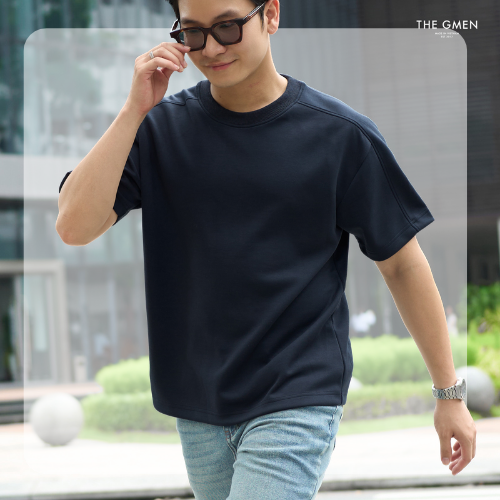 Áo thun nam form Boxy S26 EZ Basic Tee - Navy
