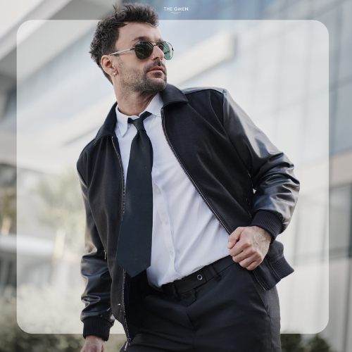 Áo khoác dạ phối da cho nam Noir Jacket - Đen