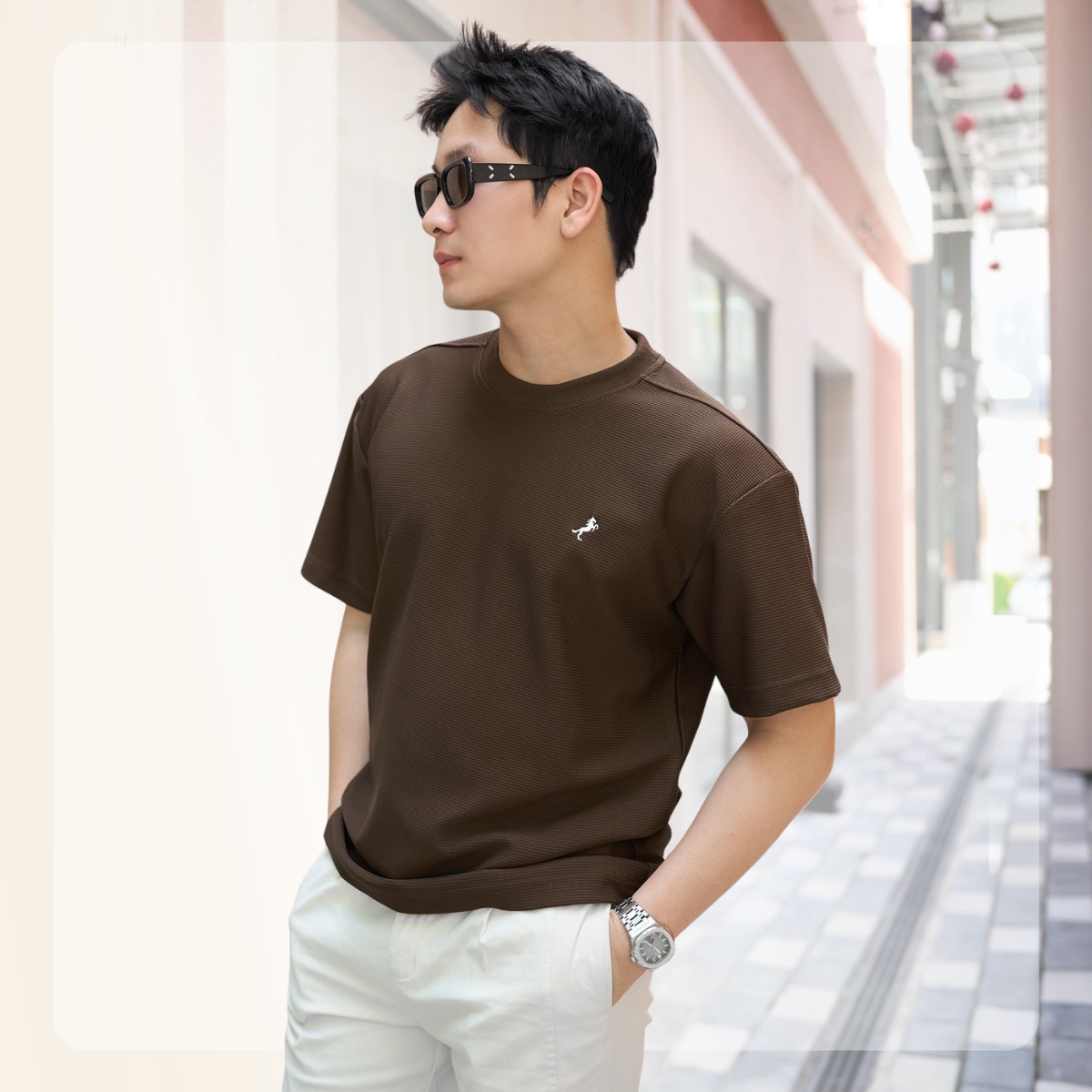 Áo thun nam S26 Ez Waffle Tee- Nâu