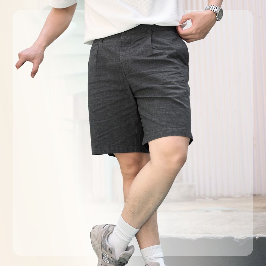 Quần short nam L26 Rex Linen Shorts - Xám