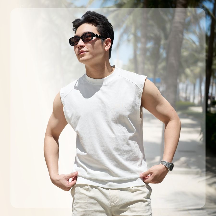 Áo tanktop nam S26 Raglan Tanktop - Trắng