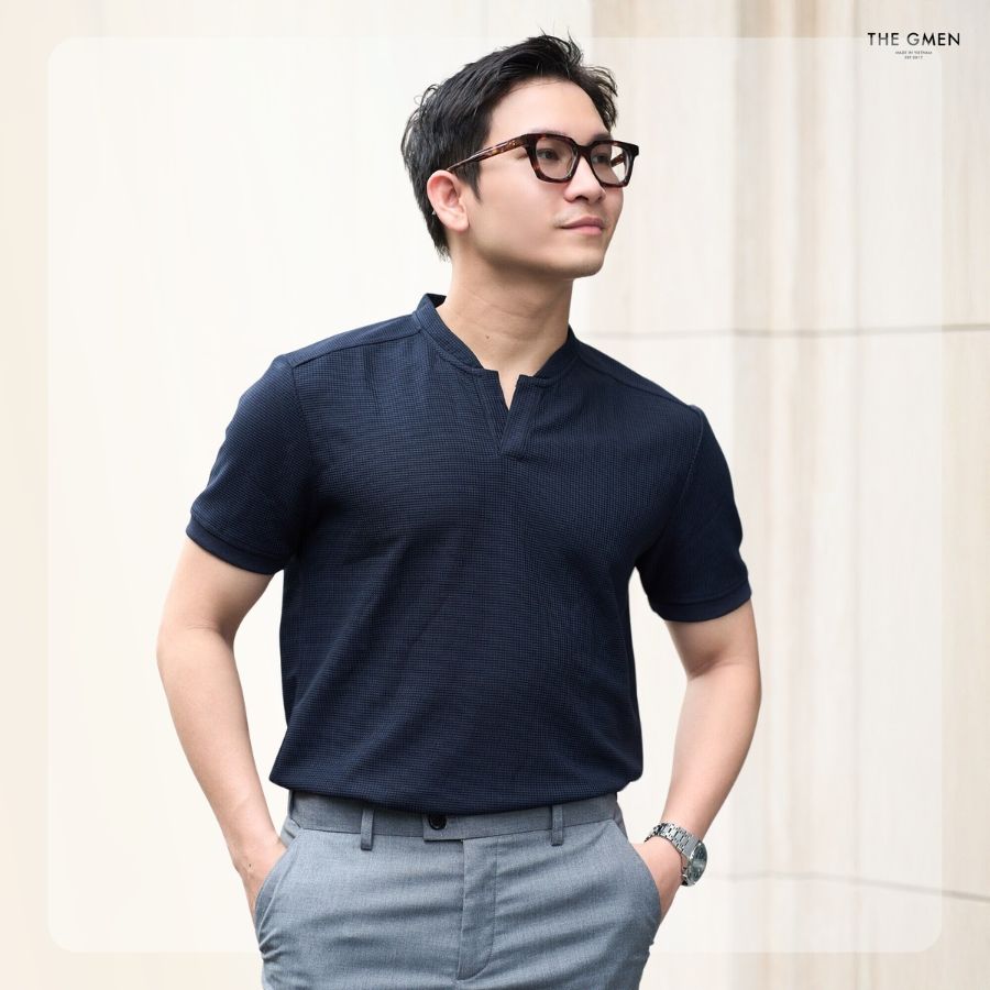 Áo thun nam S25 V Waffle T-shirt - Navy