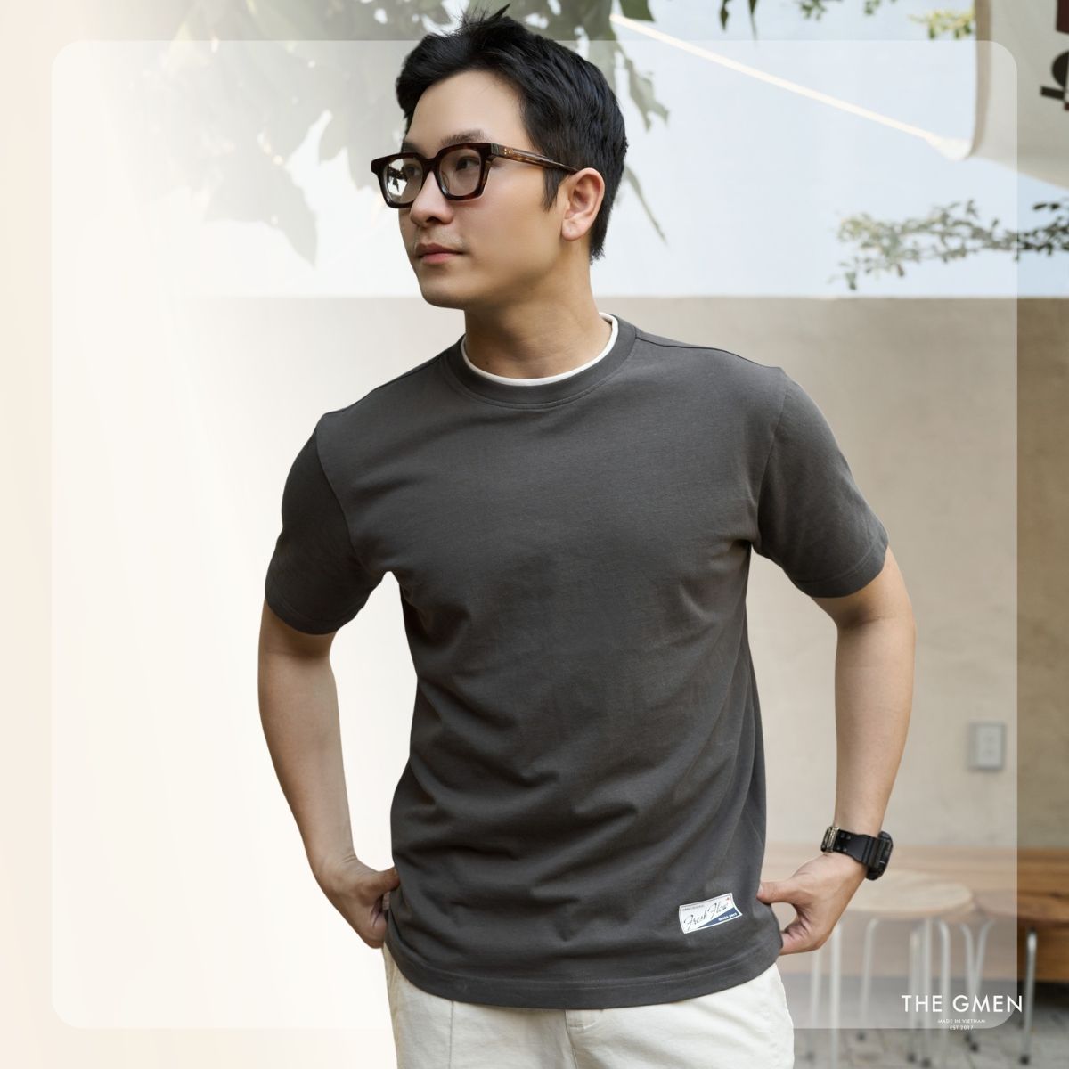 Áo thun nam mùa hè S26 DOUBLE TEE - Xám