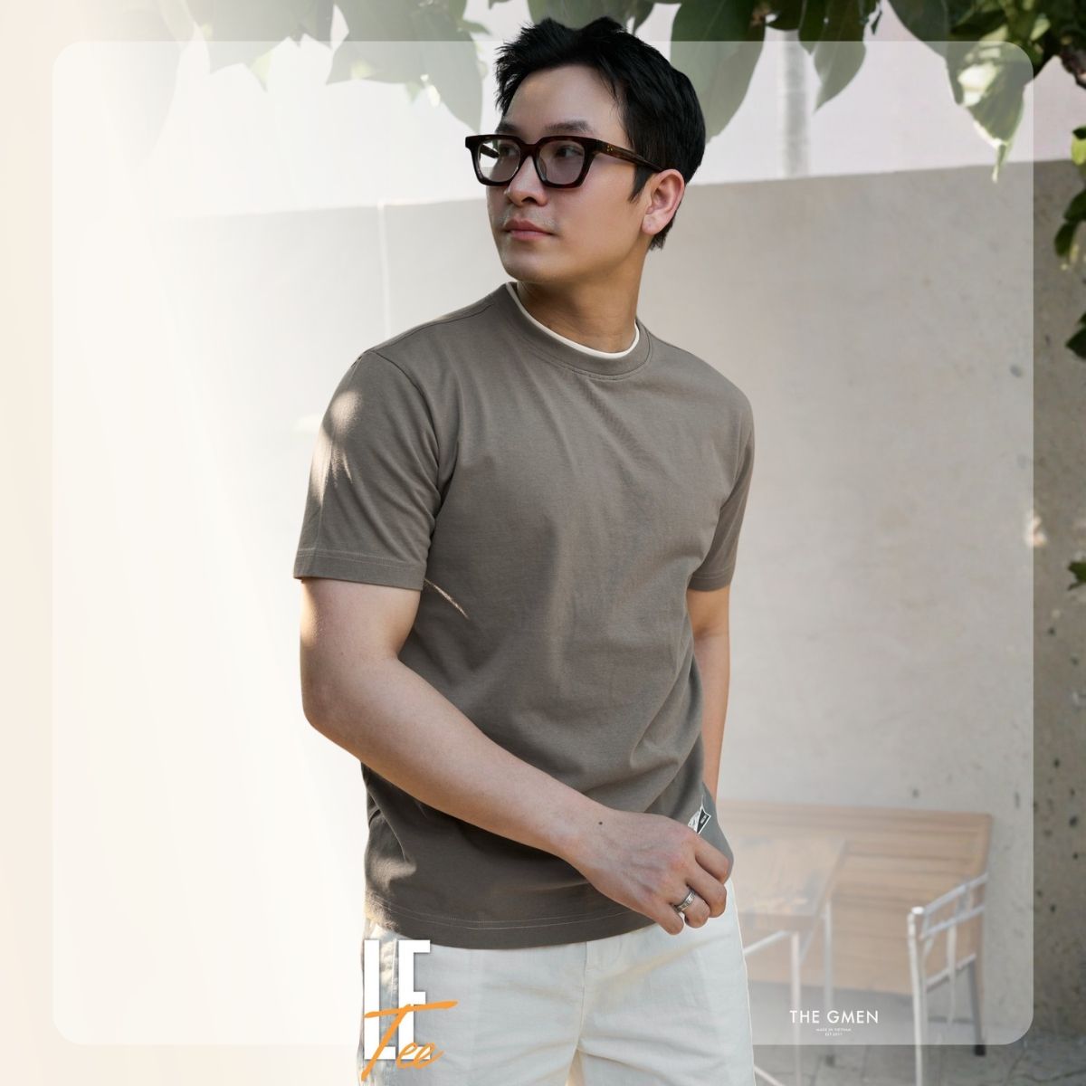 Áo thun nam mùa hè S26 DOUBLE TEE - Rêu