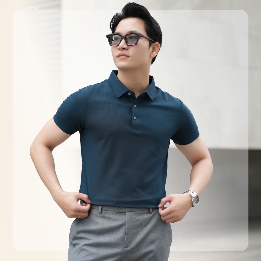 Áo Polo Light Cool Daily form dáng basic mát lạnh - NAVY