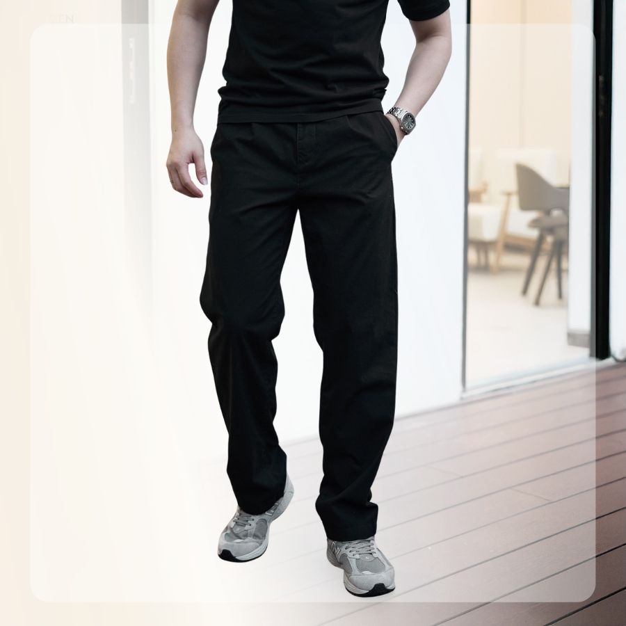 Quần dài nam F26 Loose Kaki Pant - Đen