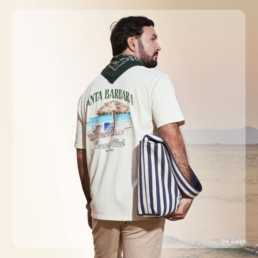Áo thun nam nữ in hình S26 Beach Tee - Be