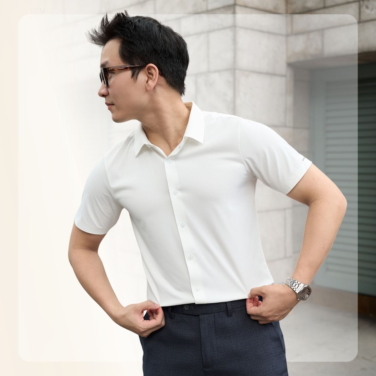 Áo sơ mi nam tay ngắn Lightcool SS Shirt - Trắng