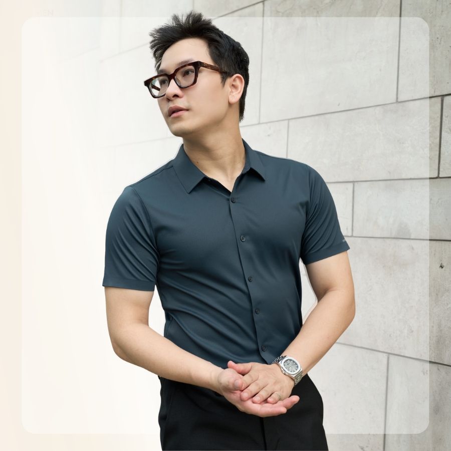 Áo sơ mi nam tay ngắn Lightcool SS Shirt - Navy