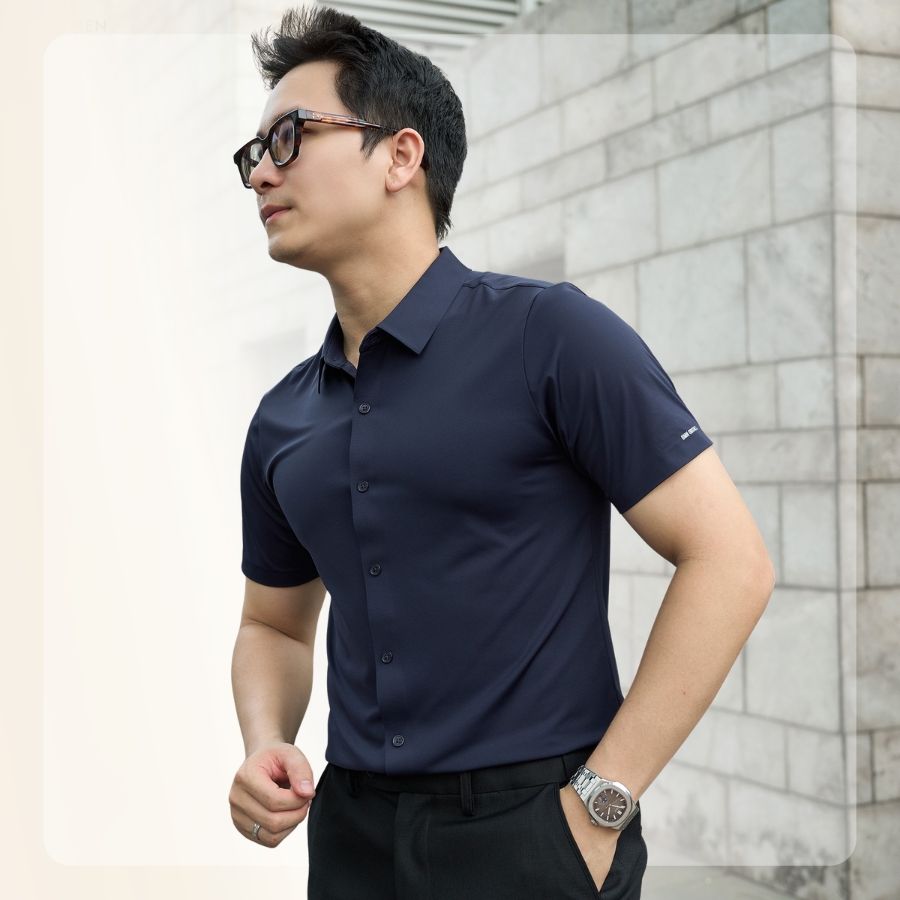 Áo sơ mi nam tay ngắn Lightcool SS Shirt - Tím than
