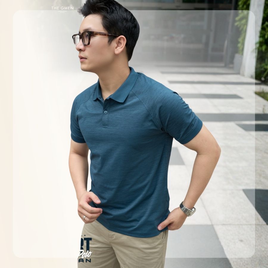 Áo polo nam N26 Raglan Sport Polo - Xanh