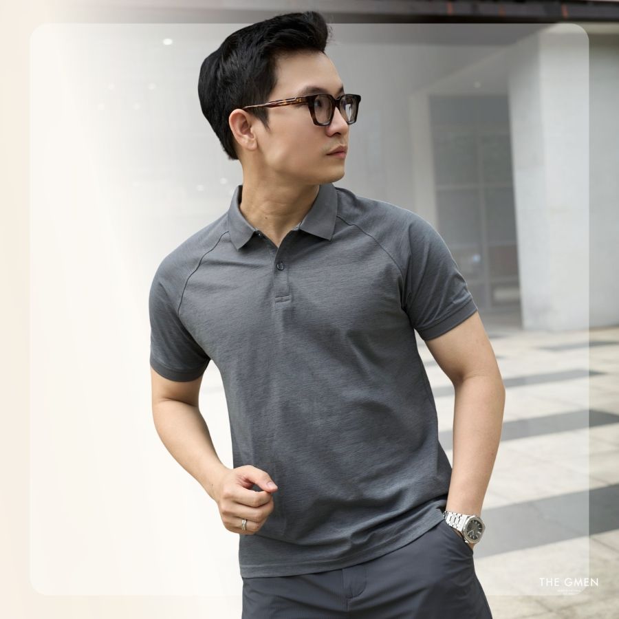 Áo polo nam N26 Raglan Sport Polo - Xám