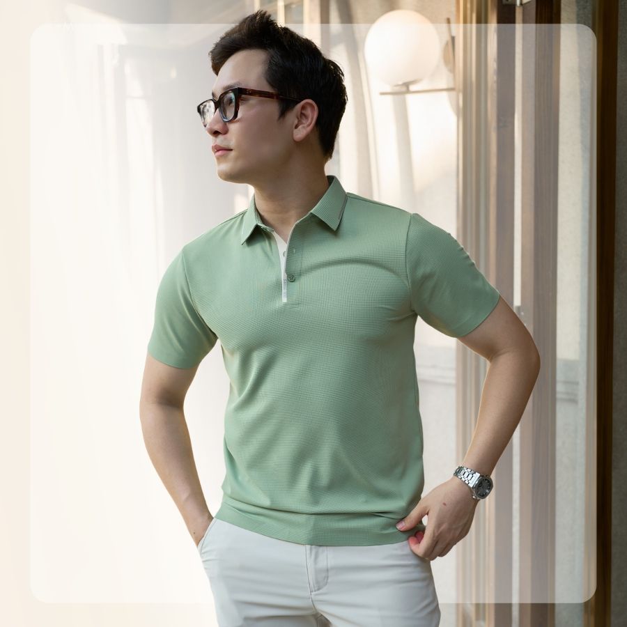 Áo polo nam Lightcool Sharp Polo - Cốm