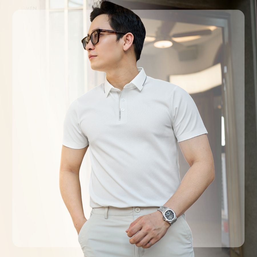Áo polo nam Lightcool Sharp Polo - Trắng