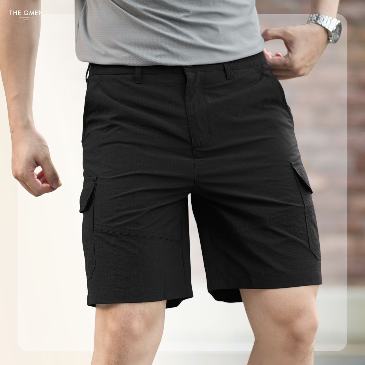Quần short nam mùa hè S26 Wind Cargo Short - Đen