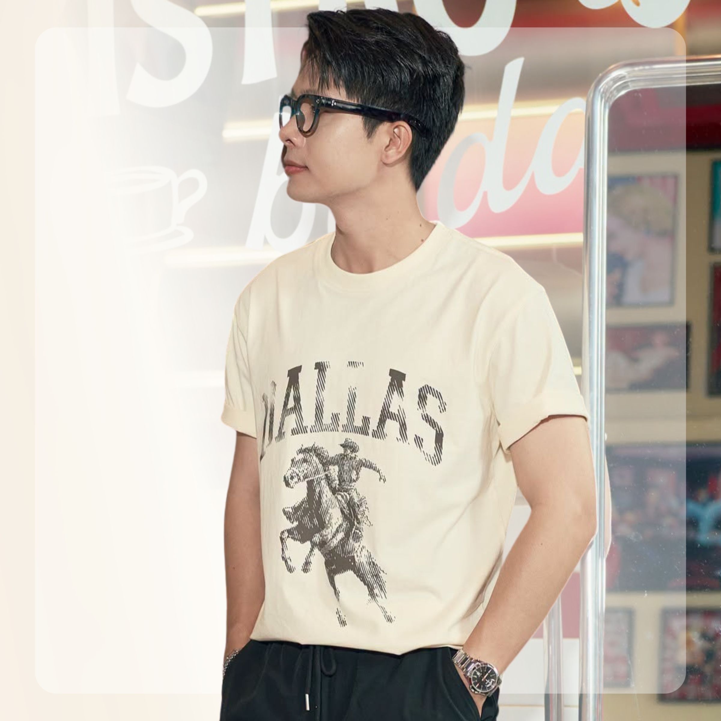 Áo thun nam nữ in hình S26 Dallas Tee - Be