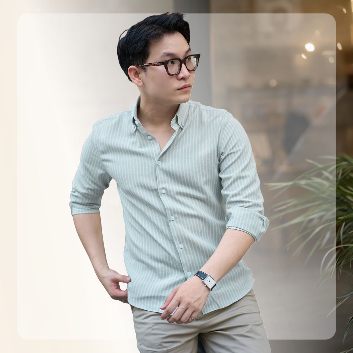 Áo Sơ mi nam ngắn tay S26 Line Oxford Shirts - Xám
