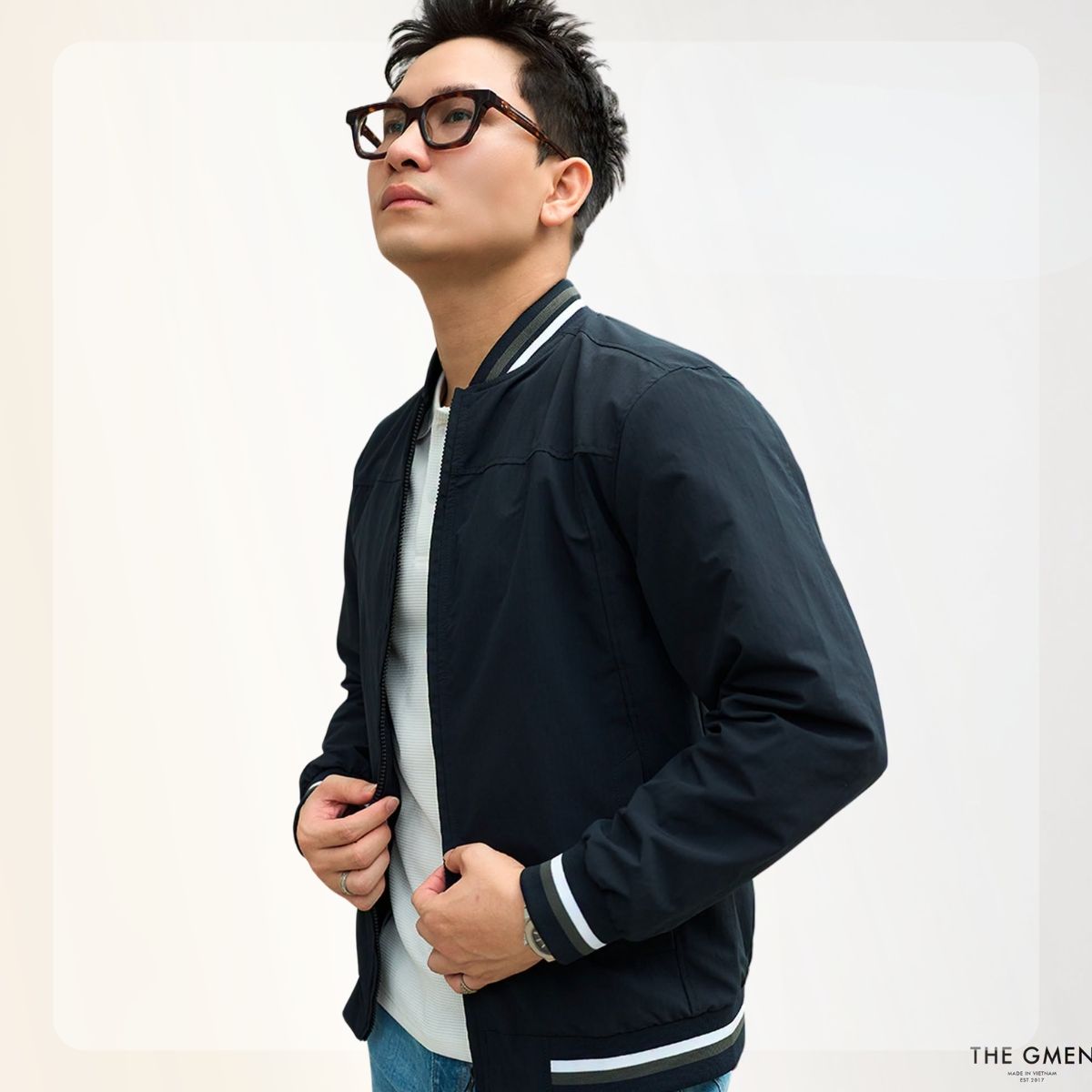 Áo khoác bomber nam vải gió Urban Bomber Jacket - Navy