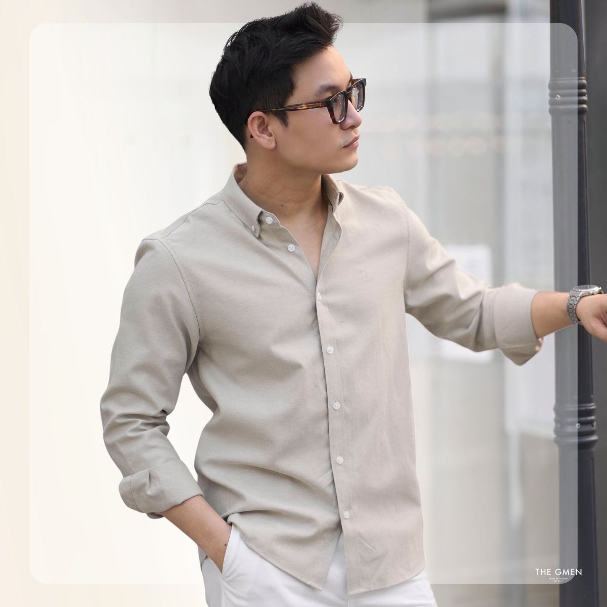 Áo sơ mi nam S26 Oxford Shirt - Xám