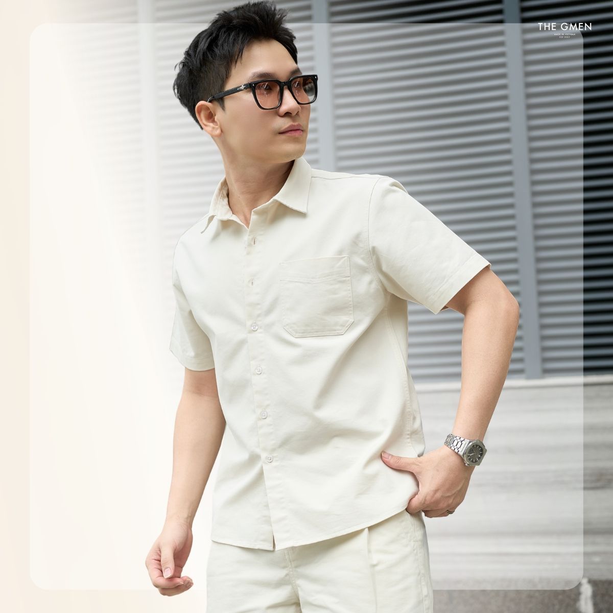Áo sơ mi nam tay ngắn Nomad Shirt - Kem