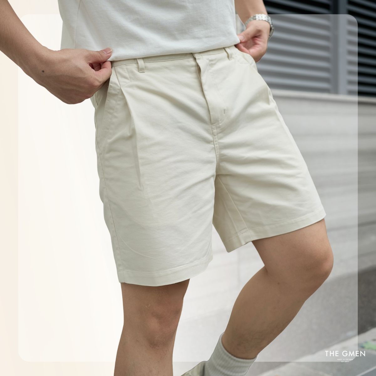 Quần short nam Nomad Kaki Short - Kem