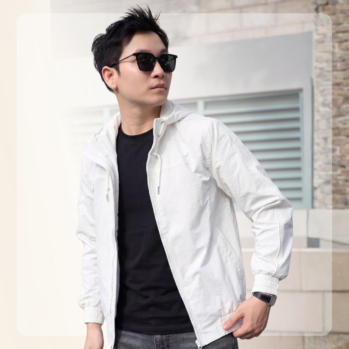 Áo khoác gió nam Light Jacket - Trắng