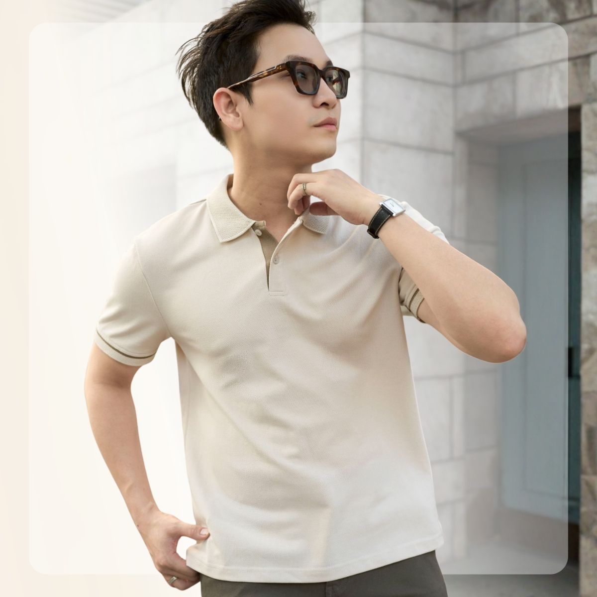 Áo polo nam Blend Polo - Be