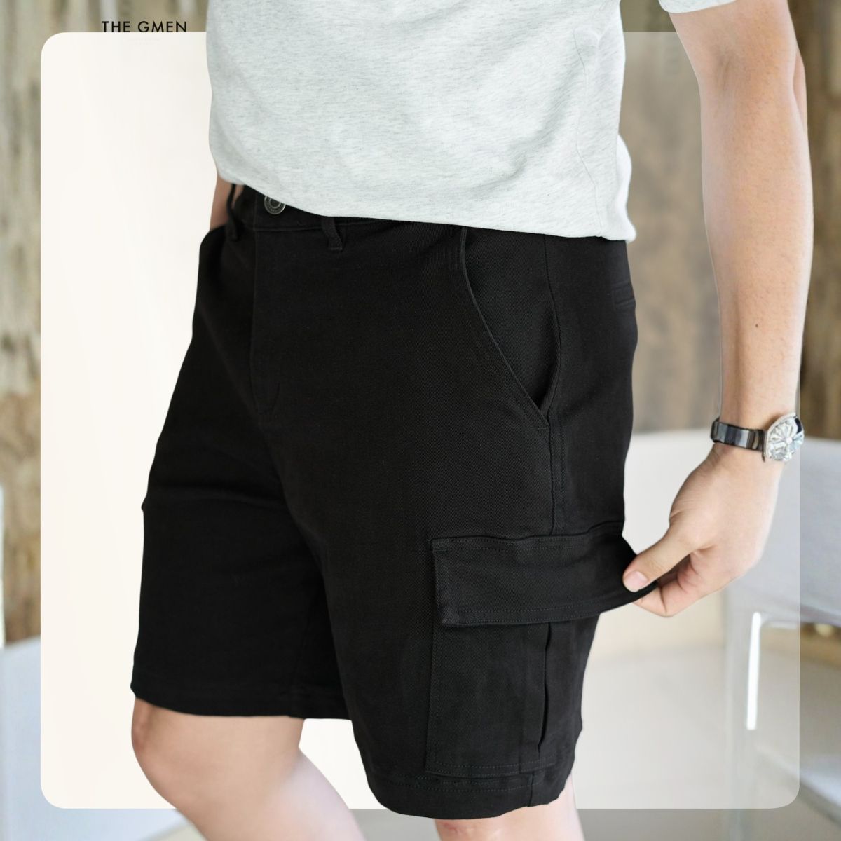 Quần short nam Cargo Short - Đen