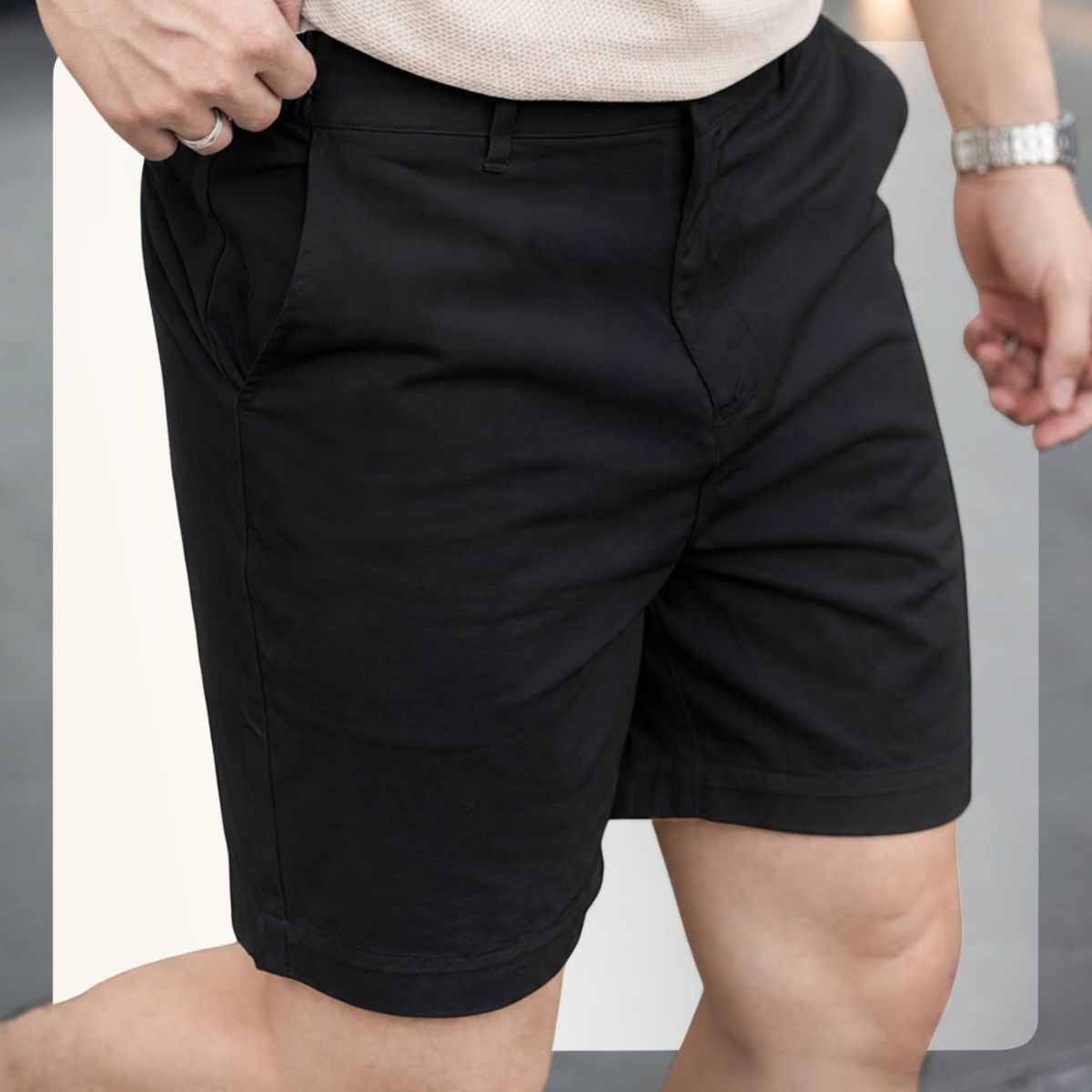 Quần short nam Ready Kaki Short - Đen