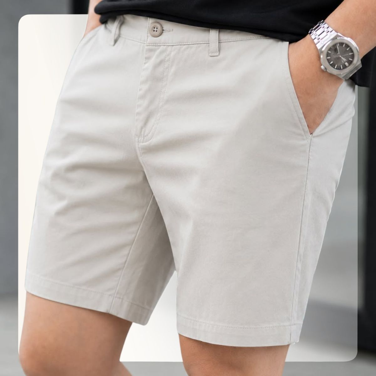 Quần short nam Ready Kaki Short - Xám