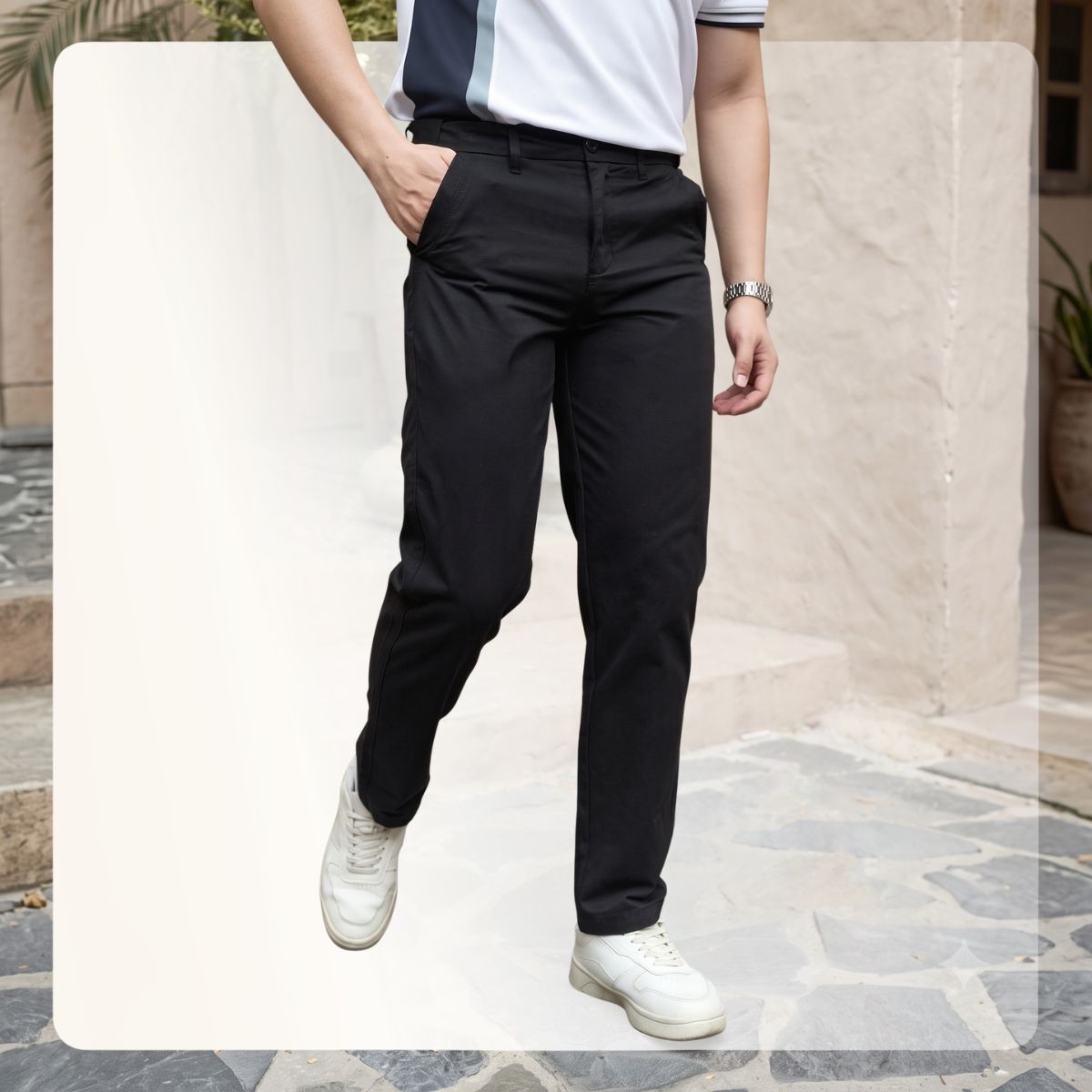 Quần dài nam Daily Kaki Pants - Đen