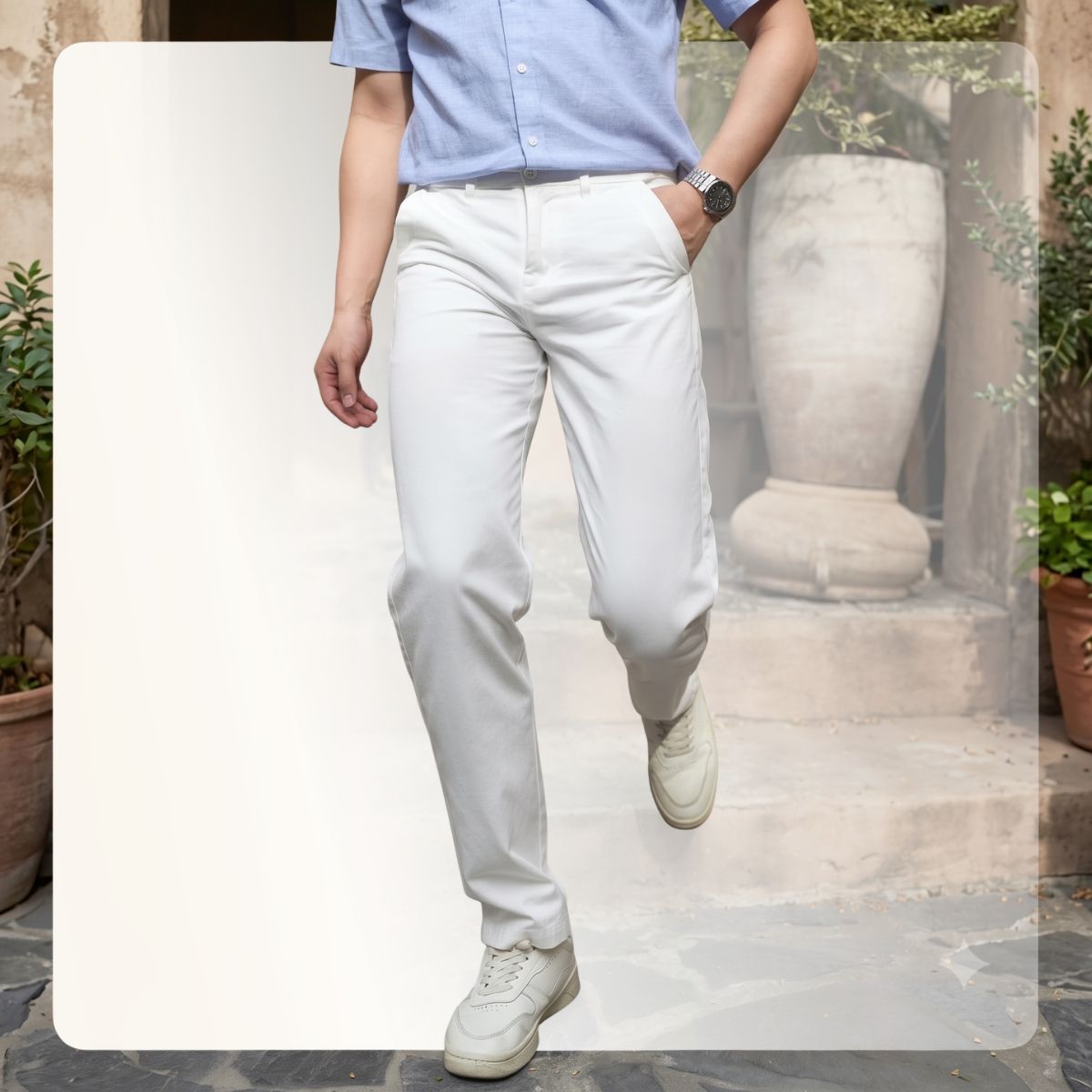 Quần dài nam Daily Kaki Pants - Trắng