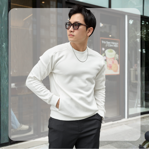 Áo sweater nam Pocket Sweater - Trắng