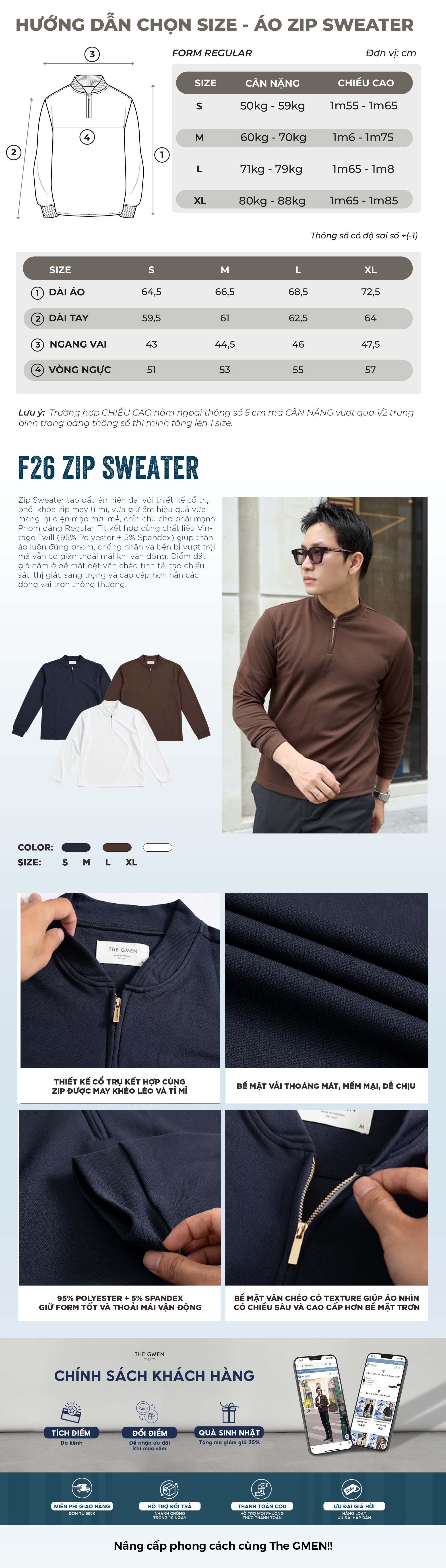 Áo sweater nam Zip Sweater The GMEN